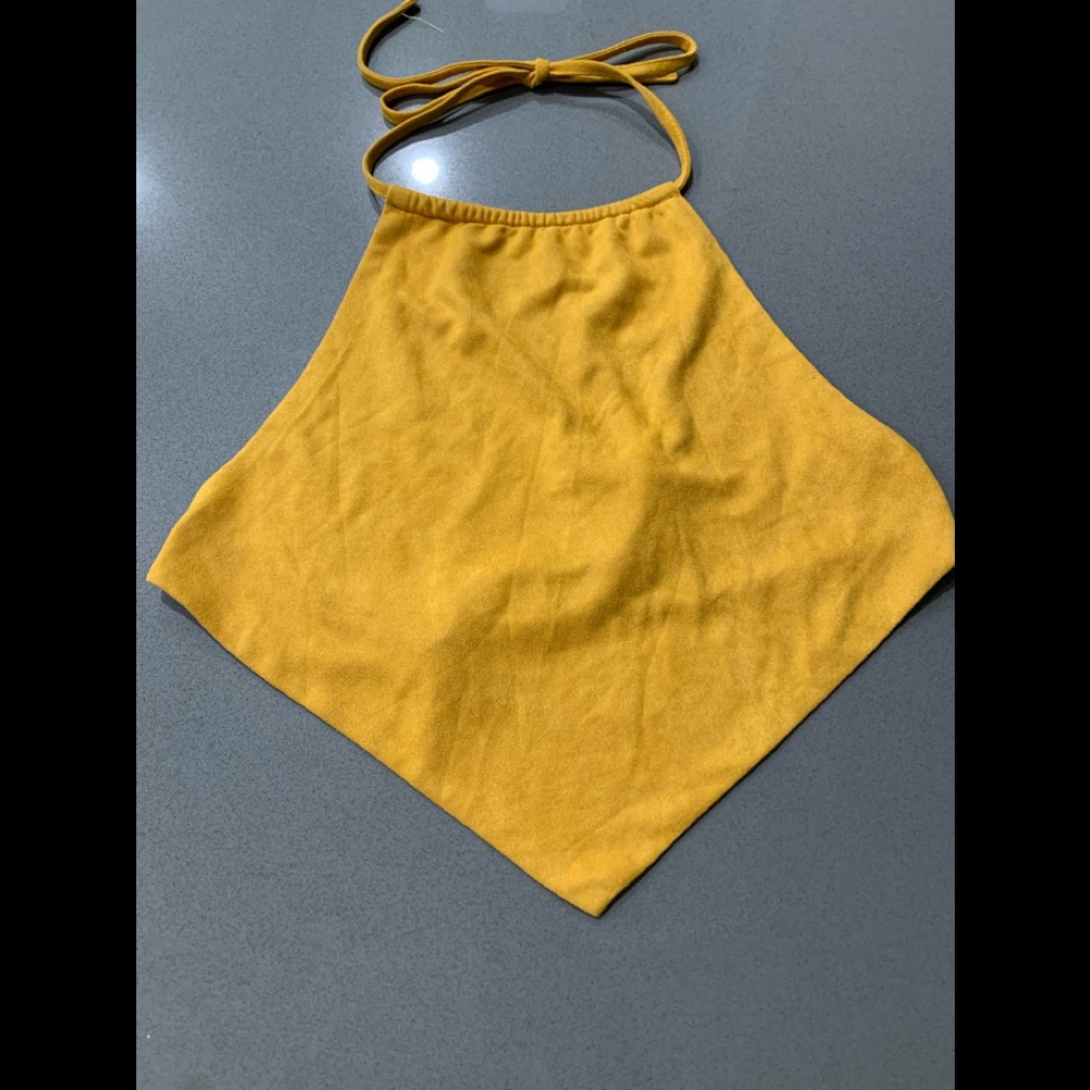 Forever 21 Mustard Open Back Cropped Tank